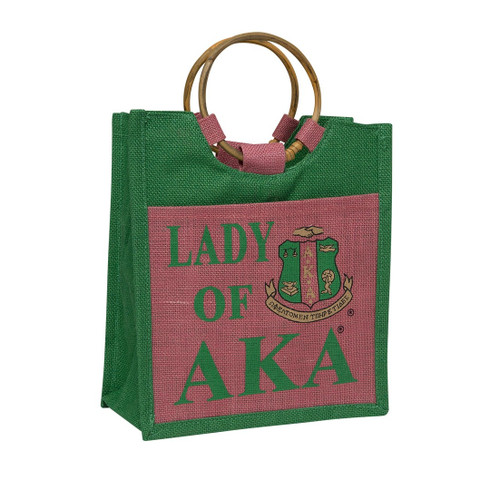 Alpha Kappa Alpha AKA Sorority Mini Pocket Jute Bag