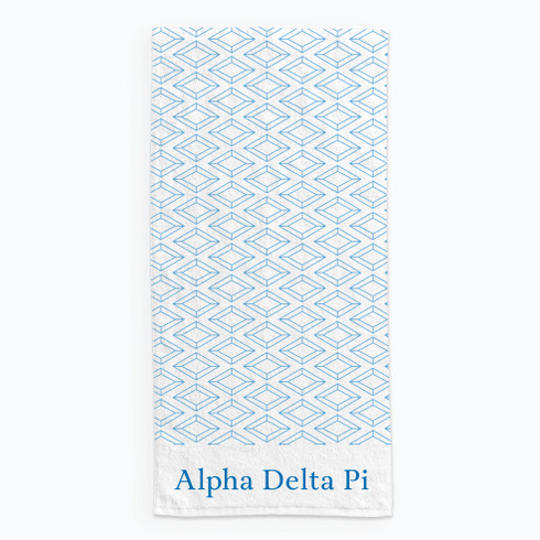 Alpha Delta Pi ADPI Sorority Beach Towel- Lightweight 