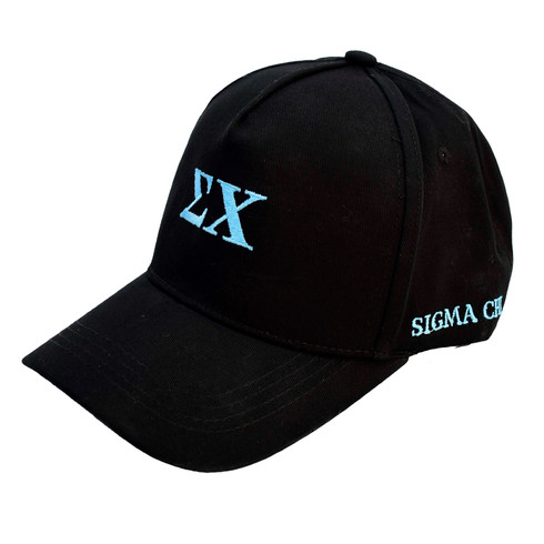 Sigma Chi Fraternity Baseball Cap Cotton 5-Panel Black Hat