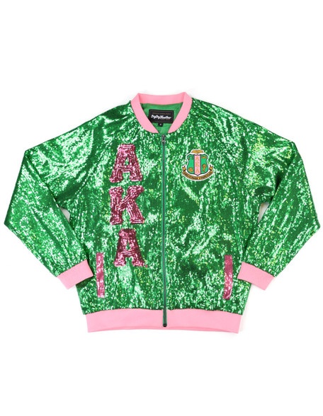 Alpha Kappa Alpha AKA Sorority Sequin Jacket-Green