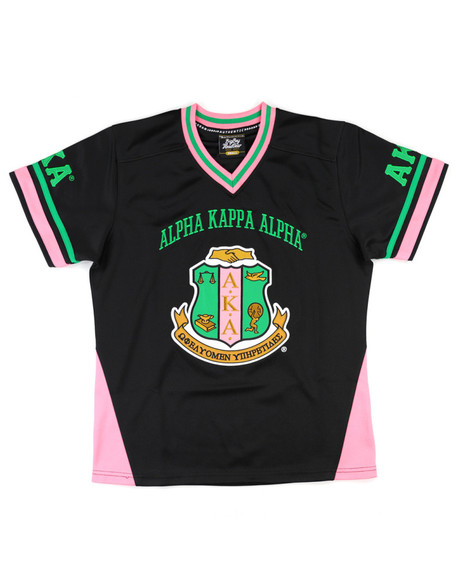 Alpha Kappa Alpha AKA Sorority Football Jersey-Black-Front