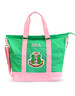 Alpha Kappa Alpha AKA Sorority Canvas Bag- Green/Pink