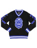 Zeta Phi Beta Sorority Pull Over V-Neck Sweater- Crest-Black/Blue        