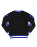 Zeta Phi Beta Sorority Pull Over V-Neck Sweater- Crest-Black/Blue        