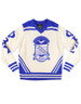 Phi Beta Sigma Fraternity Pull Over V-Neck Sweater- Crest-White/Blue        