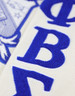 Phi Beta Sigma Fraternity Pull Over V-Neck Sweater- Crest-White/Blue        