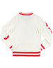 Delta Sigma Theta Sorority Pull Over V-Neck Sweater- Crest-White/Red-Style 2 -Back