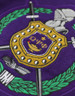 Omega Psi Phi Fraternity Pull Over V-Neck Sweater- Crest-Purple/Gold