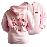 Alpha Delta Pi ADPI Sorority Hooded Sweatshirt- Cherries