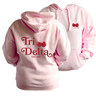 Delta Delta Delta Tri-Delta Sorority Hooded Sweatshirt- Cherries