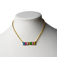 Kappa Delta Sorority Gold Box Chain Necklace  