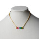 Zeta Tau Alpha ZTA Sorority Gold Box Chain Necklace  