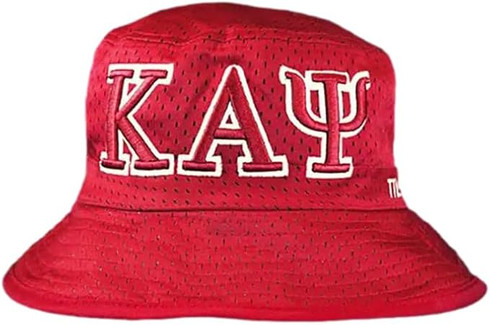 Kappa Alpha Psi Fraternity Embroidered Bucket Hat- Red/White