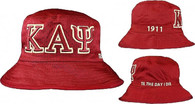 Kappa Alpha Psi Fraternity Embroidered Bucket Hat- Crimson/Cream