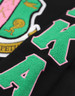Alpha Kappa Alpha Sorority Pull Over V-Neck Sweater- Crest-Black/Pink  