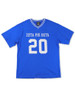 Zeta Phi Beta Sorority Oversized V-Neck Football Jersey Tee-Blue/White