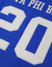 Zeta Phi Beta Sorority Oversized V-Neck Football Jersey Tee-Blue/White