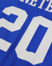 Zeta Phi Beta Sorority Oversized V-Neck Football Jersey Tee-Blue/White