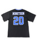 Zeta Phi Beta Sorority Oversized V-Neck Football Jersey Tee-Black/Blue