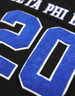 Zeta Phi Beta Sorority Oversized V-Neck Football Jersey Tee-Black/Blue