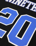 Zeta Phi Beta Sorority Oversized V-Neck Football Jersey Tee-Black/Blue