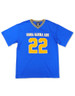 Sigma Gamma Rho Sorority Oversized V-Neck Football Jersey Tee-Blue/Yellow