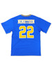 Sigma Gamma Rho Sorority Oversized V-Neck Football Jersey Tee-Blue/Yellow