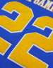 Sigma Gamma Rho Sorority Oversized V-Neck Football Jersey Tee-Blue/Yellow