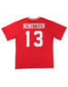 Delta Sigma Theta Sorority Oversized V-Neck Football Jersey Tee-Red/White