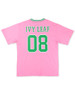 Alpha Kappa Alpha AKA Sorority Oversized V-Neck Football Jersey Tee-Pink/Green