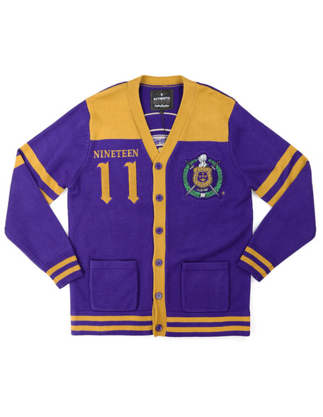 Omega Psi Phi Fraternity Button Down Sweater-Front