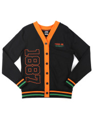 Florida A&M University FAMU Cardigan- Women’s-Black/Orange-Front