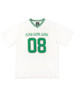 Alpha Kappa Alpha AKA Sorority Oversized V-Neck Football Jersey Tee-Ivory-Front