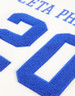 Zeta Phi Beta Sorority Oversized V-Neck Football Jersey Tee-Ivory