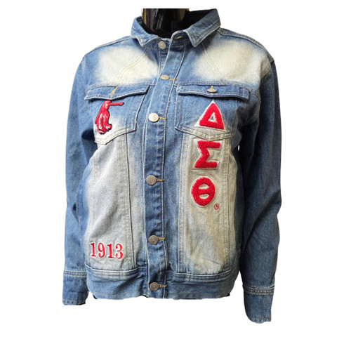 Delta Sigma Theta Sorority Denim Jacket-Front