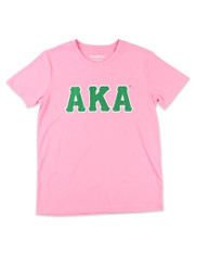 Alpha Kappa Alpha AKA Sorority Dri-Fit Shirt- Three Greek Letters-Pink