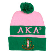 Alpha Kappa Alpha AKA Sorority Beanie-Pink/Green