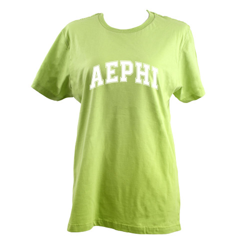 Alpha Epsilon Phi Sorority Varsity T-Shirt-Green 