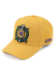 Omega Psi Phi Fraternity Hat-Old Gold- Crest