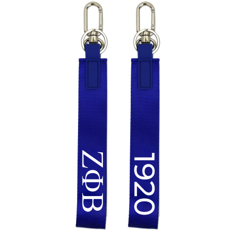 Zeta Phi Beta Sorority Keychain- Hands-Free Wristlet Lanyard