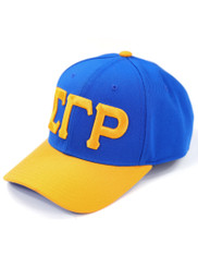 Sigma Gamma Rho Sorority Hat- Three Greek Letters-Blue/Yellow-Style 2