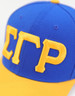 Sigma Gamma Rho Sorority Hat- Three Greek Letters-Blue/Yellow-Style 2