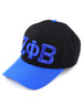 Zeta Phi Beta Sorority Hat- Three Greek Letters-Black/Blue