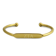 Zeta Tau Alpha ZTA Sorority Bangle Bracelet- Three Greek Letters
