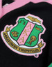 Alpha Kappa Alpha AKA Sorority Sweater-Button Down-Crest-Black/Pink