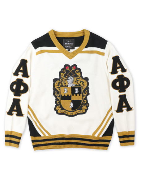 Alpha Phi Alpha Fraternity Pull Over Sweater-White/Black