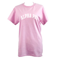 Alpha Phi Sorority Varsity T-Shirt-Pink