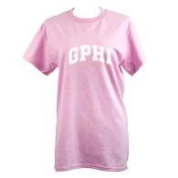 Gamma Phi Beta Sorority Varsity T-Shirt-Pink