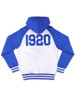 Zeta Phi Beta Sorority Hoodie- Crest-White/Blue