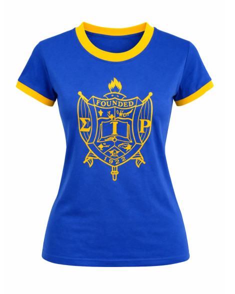 Sigma Gamma Rho Sorority Flocked Ringer Tee
